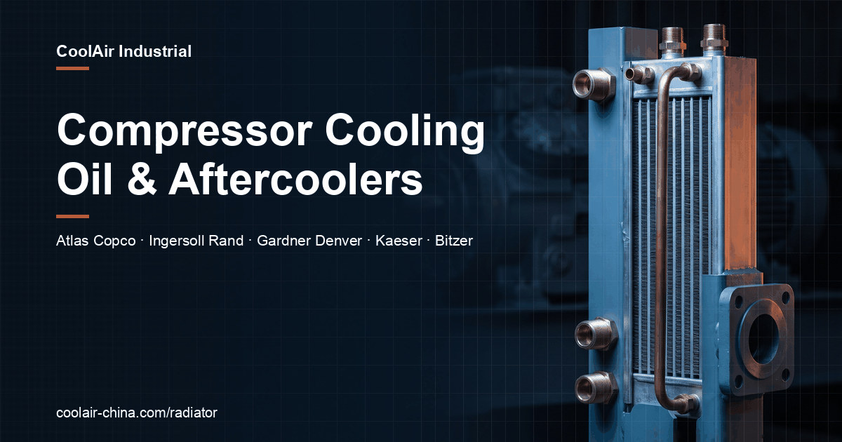Compressor cooling — oil coolers and aftercoolers for Atlas Copco, Ingersoll Rand, Gardner Denver, Kaeser